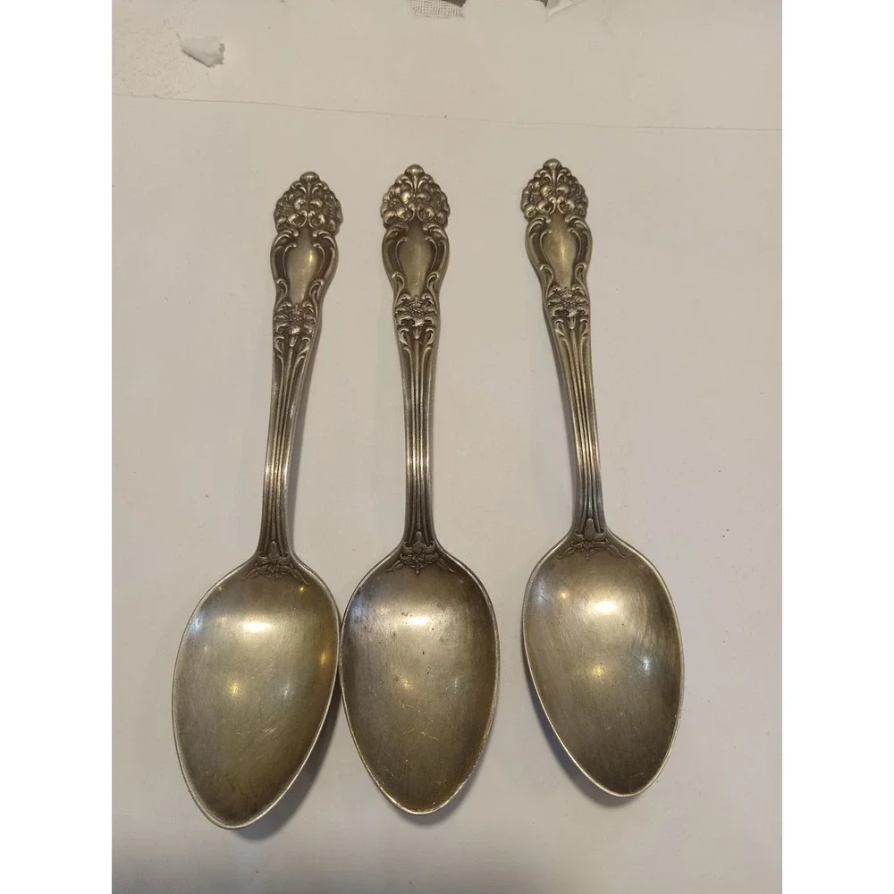 Reed & Barton La Parisienne Silverplate Teaspoons Set of 3 Pat 1901 Art Nouveau